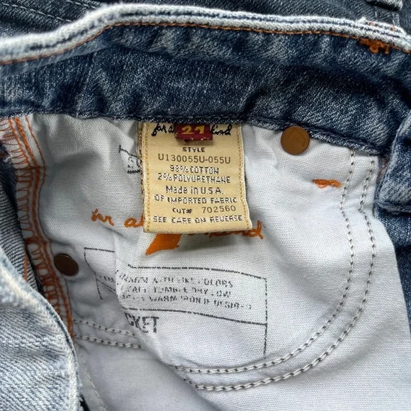 7 For All Mankind "A" Pocket Y2K Pink Stiching Low Rise Boot Cut Jeans Size 27 - Picture 8 of 8